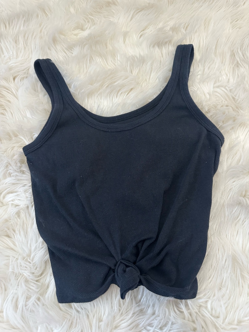 Hollister Black Ribbed tie Tank Top - Women's